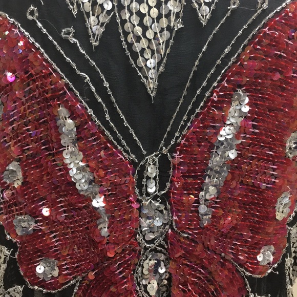 Vintage Butterfly Sequin Beaded Top - Picture 7 of 8